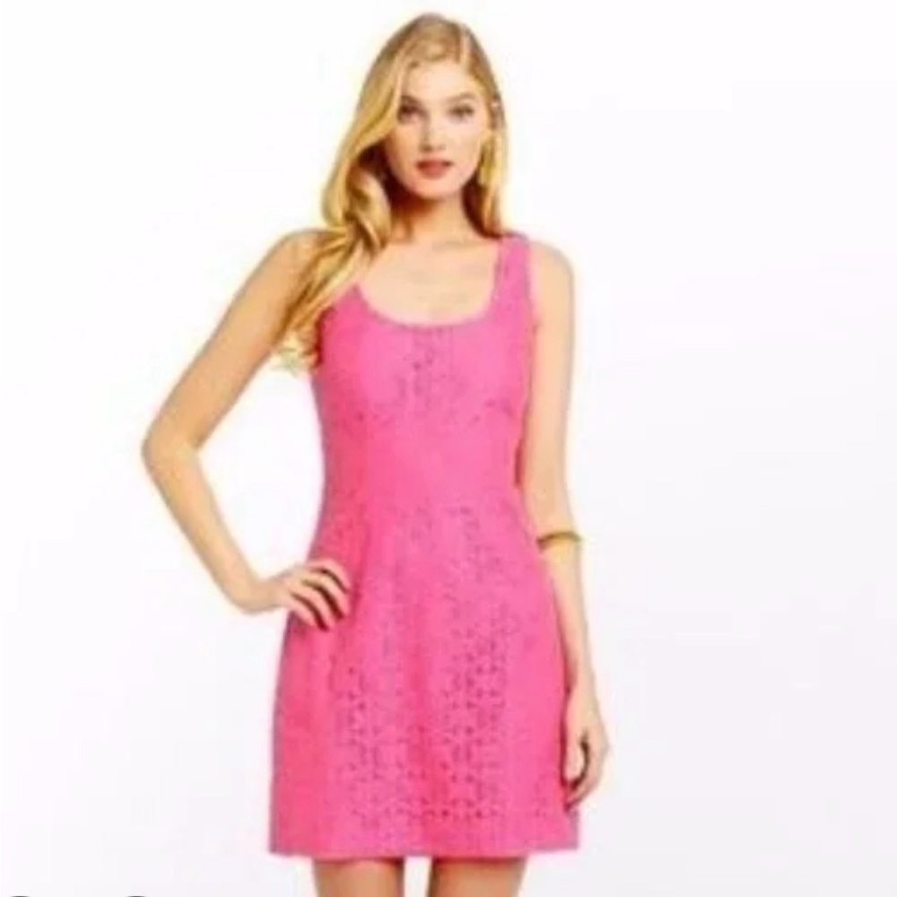 Lilly Pulitzer Lonnie Shift Dress Fiesta Pink Vintage Classic Size 4